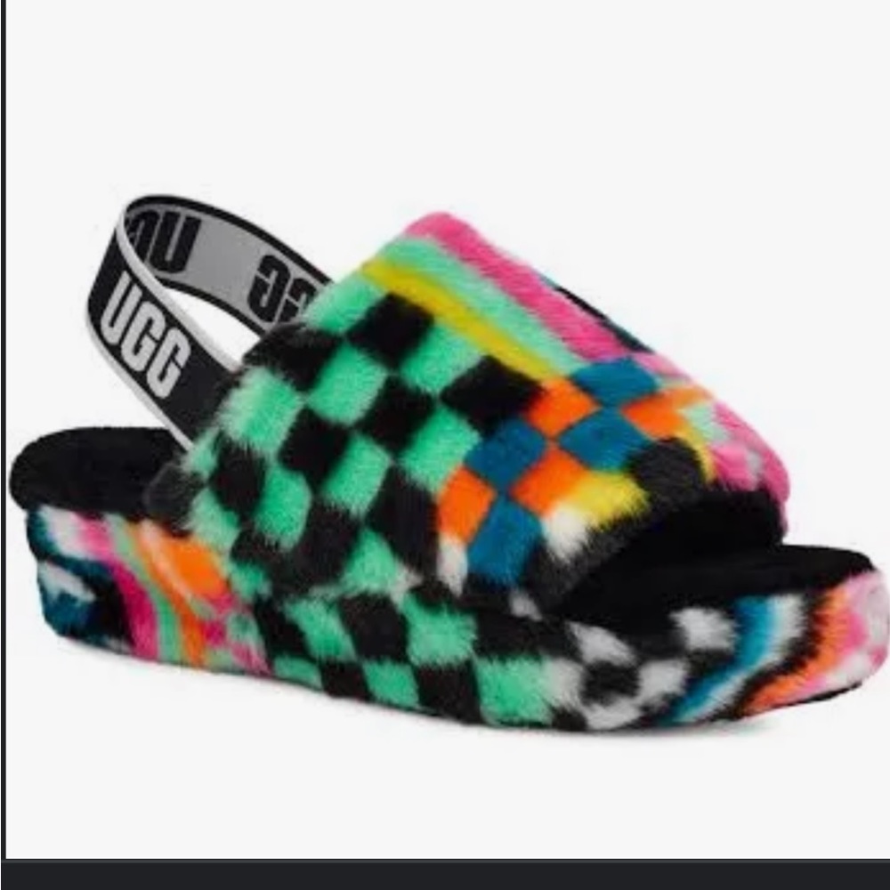 Colorful Ugg fluffy slippers